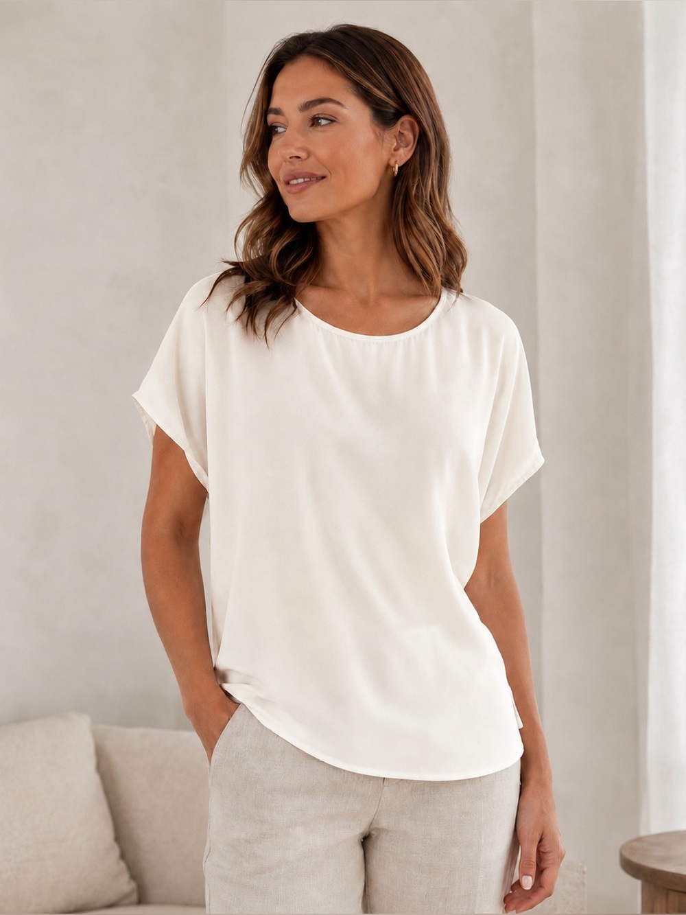 Sophie Grace Off-White Blouse Size Large